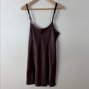 Morgan Taylor Brown with Blue Dots Satin Nightgown